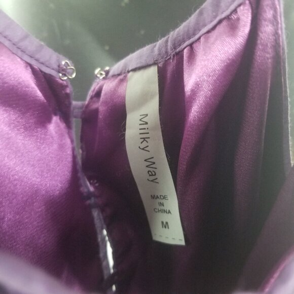 NWT Women's Silk Blend Lavender Croquette Fairycore Dress Sz M - Picture 7 of 8